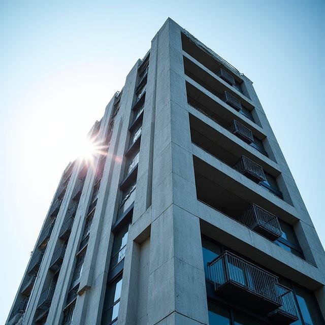 Dense urban skyline with efficient spatial planning