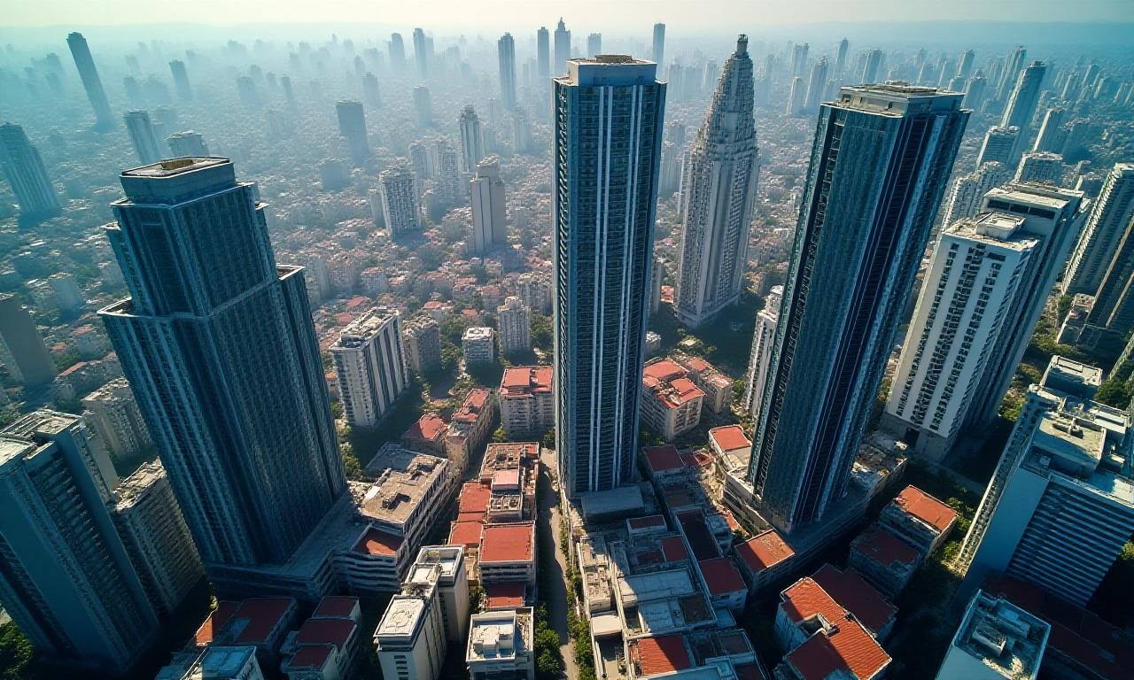 Aerial view of dense Manila urban landscape highlighting architectural geometry